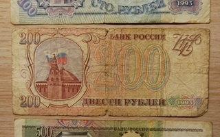 100,200,500 RUPLAA ,ELZIN,VENÄJÄ, RUSSSIA, 1993