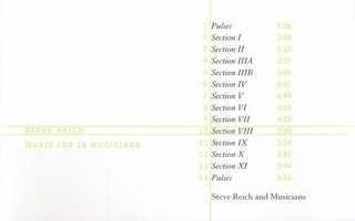 Steve Reich: Music For 18 Musicians (Nonesuch Records)