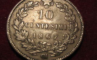 10 centesimi 1867OM.Italia-Italy