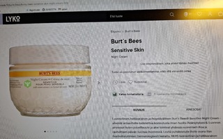 BURT'S BEES SENSITIVE SKIN UUSI YÖKASVOVOIDE 50 GR