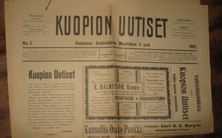 Sanomalehti  Kuopion Uutiset  11.3.1903