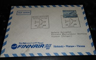 Helsinki - Warsaw 1-lento PA-kuori 1973 PK450/20