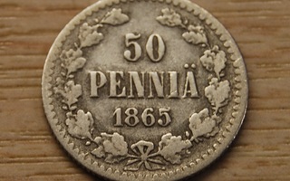 50 penniä 1865, Hopea, Aleksanteri II