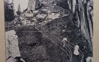 Hämeenlinna, Aulangon vuori, portaat ja kaksi leidiä p. 1920