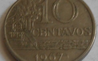 BRASILIA  10 Centavos v.1967  KM#578    Circ.