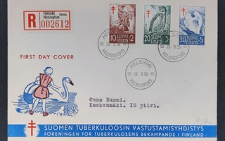 1956 FDC Tuberkuloosi - tuloleima