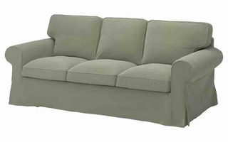 EKTORP Päällinen 3:n istuttavaan sohvaan, Hakebo harmaanvihr