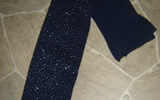 Tummansiniset ohuet sukkahousut kimalteilla, koko 98/104 cm