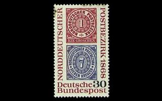 Saksa 569 ** Pohjois-Saksan postipiiri 100v (1968)