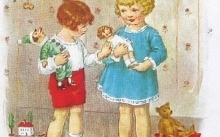 Lapset ja lelut Joulukortti