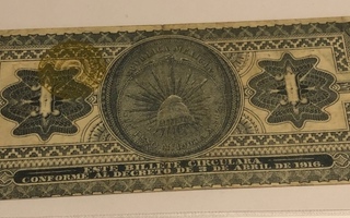 Meksikon väliaikaisen hallituksen 1 peso seteli 1915