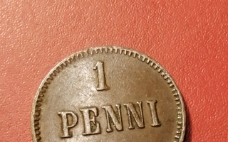 *Suomi *  1 penniä  *1900 *   Copper/Kupari *1+