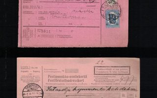 Postietuannin-osoitekortti, 2kpl, Tampere - Wilppula 1926