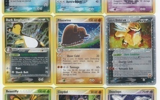 Harvinaisia Pokemon-kortteja (Holo, EX, Full Art, Promo YMS)