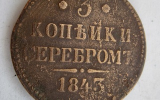 Venäjä 3 kop Hopeassa 1843