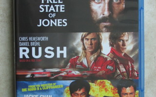 Free State of Jones + Rush + Skiptrace, 3 blu-ray.