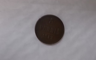 5 penniä v.1917, kesenki