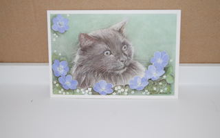 postikortti  (T)  pirkko juvonen-valtonen 1993 kissa