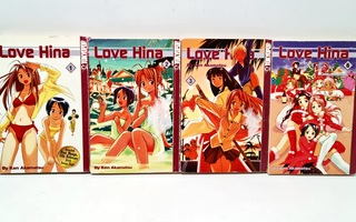 Love Hina volumet 1-3 + 6 (englanti)
