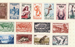 Vanhoja postimerkkejä Ranskan siirtomaat