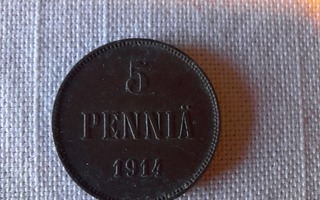 5 penniä 1914