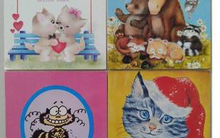 kortti Kissa - erilaisia 3-4 kortin settejä