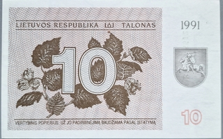 Liettua Lithuania 10 Talonas 1991 P-35 UNC