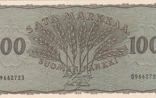 Suomi  100 markkaa 1955  O9662723   kl 9