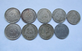 25 penniä 1921 - 1945