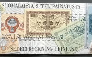 Suomalaista setelipainatusta -vihko, nro V7, postituore 1985