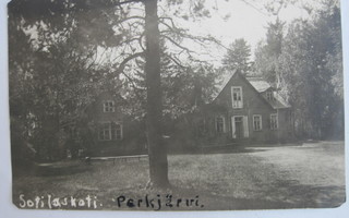 VANHA Valokuva Postikortti Sotilaskoti Perkjärvi 1923