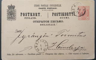 Ehiöllä KOTKA ja HEINOLA -yksirengasleimat 1890
