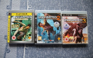 PS3 : Uncharted 1-3 [kaikki 3 / koko trilogia]