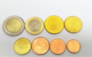 San Marino 1c- 2€ seka-sarja vuodelta 2006-2007