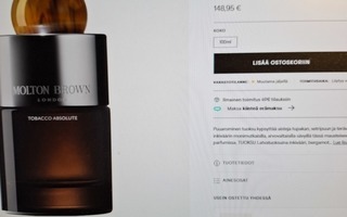 MOLTON BROWN (LONDON) TOBACCO ABSOLUTE MIESTEN UUSI EDP 36ML