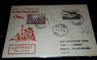 Hki - Moskova 1.lento Luftpost 1946 PK950/24