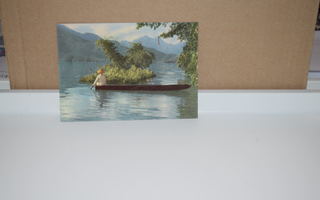 postikortti henkilö ja vene