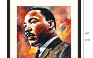 Uusi Martin Luther King Jr. taulu 40 cm x 40 cm kehyksineen