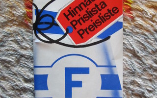 1973 FINNLINES TAX FREE HINNASTO FINNHANSA FINNPARTNER