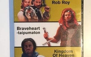 Rob Roy, Braveheart, Kingdom of Heaven (3DVD) UUSI!