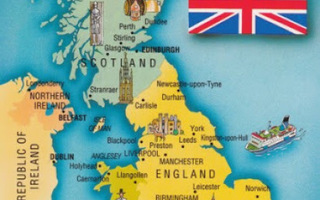 Iso-Britannia kartta (postikortti)