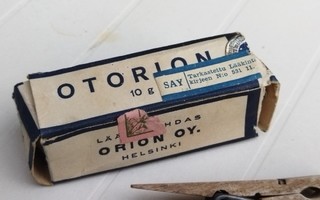 1950-luku OTORION -lääkepakkaus pahvia