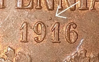 10 penniä 1916 *piste variantti*