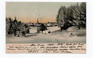 Näkymä Arbogan yli - värikortti kulkenut 1905