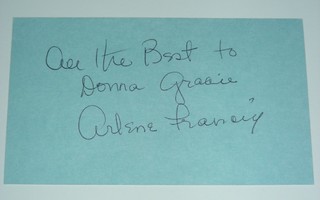 Arlene Francis (1907-2001) aito NIMMARI nimikirjoitus