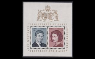 Liechtenstein 478-9BL7 ** Kuninkaalliset häät (1967)