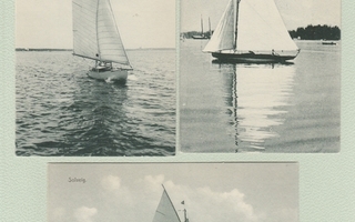 Vanhoja postikortteja purjeveneistä