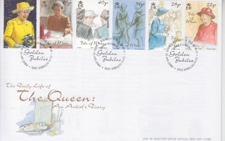 Isle of Man  FDC The Queen artist diary