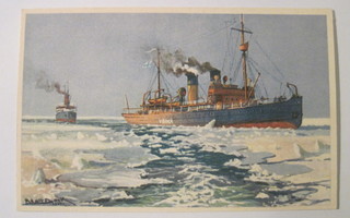 VANHA Postikortti Laiva Jäänmurskaaja Voima 1920-luku