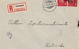 1939, Kirjattu kirje Wirolahti, rivileima Vaalimaa